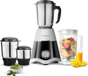 Longway Super Dlx Juicer Mixer Grinder | Up to 750 Watt Powerful Motor | 4 Jars for Grinding, Mixing, Juicing | 2 Year Warranty | Black & Gray
