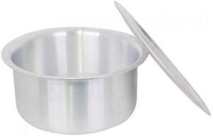 Aluminium Patila/Bhagona/Tapeli with LID (Aluminium, 2 Litre), Silver