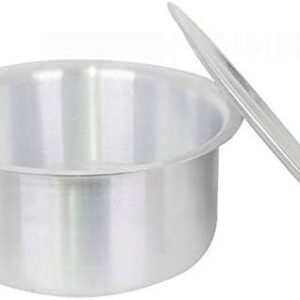 Aluminium Patila/Bhagona/Tapeli with LID (Aluminium, 2 Litre), Silver